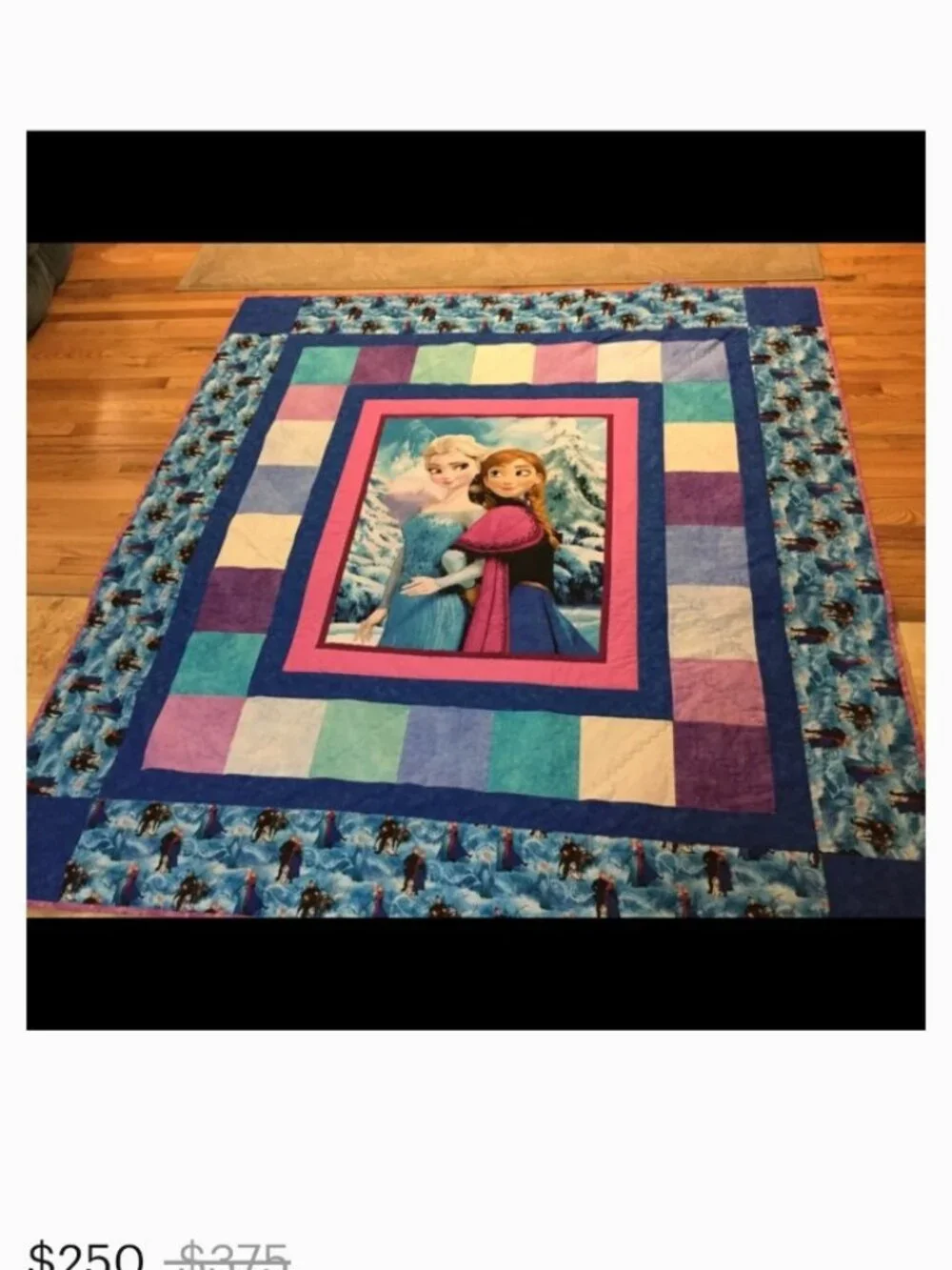 Handmade Disney Frozen quilt, Anna Elsa, 60 x 70 inches , EUC, 2014